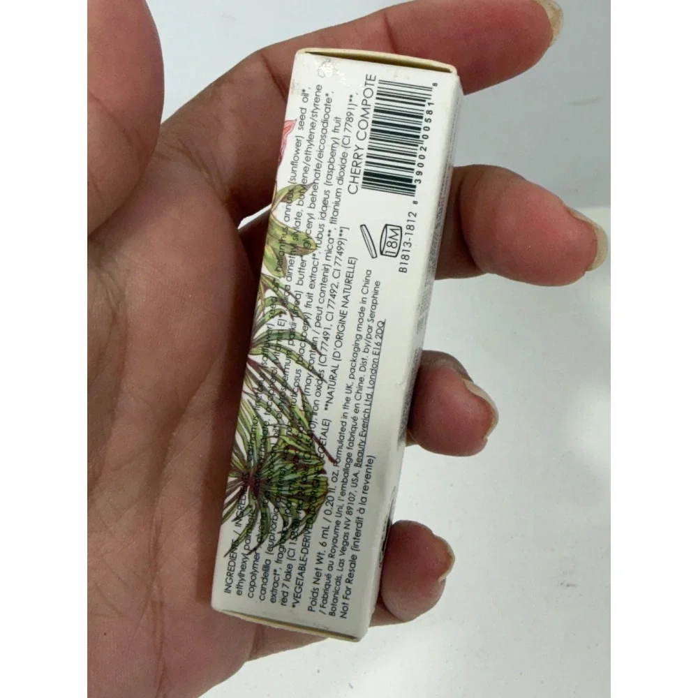 Seraphine Botanicals Berry + Juice 100% Vegan Lip Gel Cherry Compote 6mL NEW
